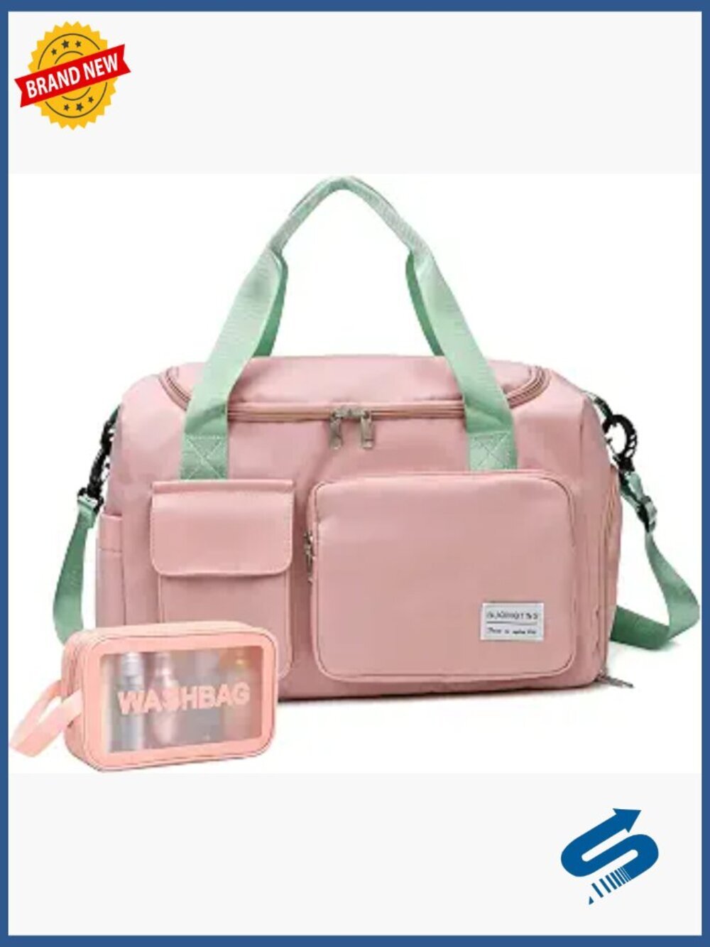 Travel Duffle Bag with Shoe Compartment & Wet Pocket